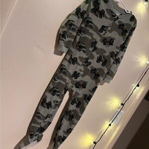 Carter's Green Camouflage Monster Truck Footie